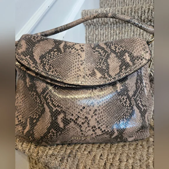 Cole Haan Snake Embossed Leather Crossbody Bag - Picture 3 of 15